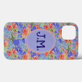バルサムとロベリアの花とイニシャル Case-Mate iPhoneケース (裏面 (横))