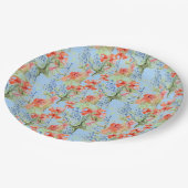 バルサムとロベリアの花プレート ペーパープレート (アングル)