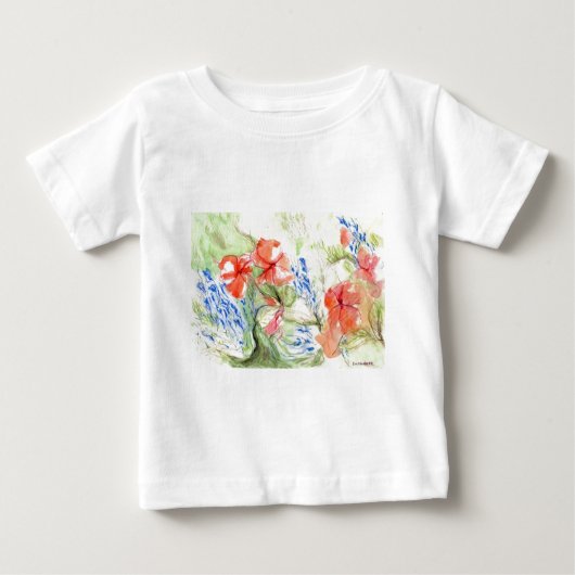バルサムとロベリアの花 ベビーTシャツ (正面)