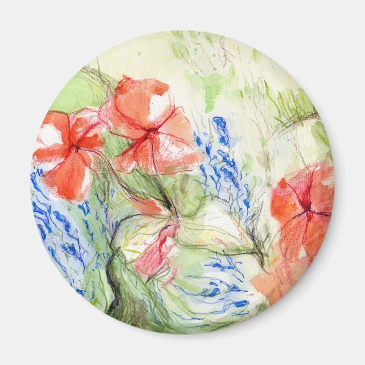 バルサムとロベリアの花 マグネット (正面)