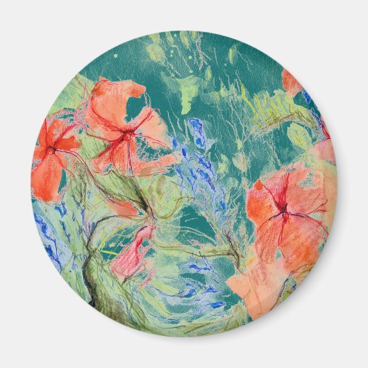 バルサムとロベリアの花 マグネット (正面)