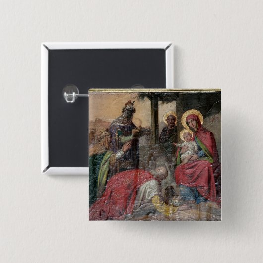 バルジェボ教会のセルビア正教会図像。- 缶バッジ (正面&裏面)