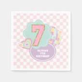 バルス名門私立校風のティパステルパッチ7誕生日 スタンダードカクテルナプキン (正面)