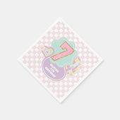 バルス名門私立校風のティパステルパッチ7誕生日 スタンダードカクテルナプキン (角)