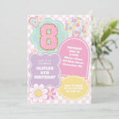 バルス名門私立校風のティパステルパッチ8誕生日 招待状 (スタンド正面)