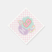 バルス名門私立校風のティパステルパッチ9誕生日 スタンダードカクテルナプキン (角)