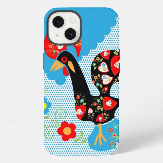 バルセロスのポルトガルの雄鶏 iPhoneケース (裏面)