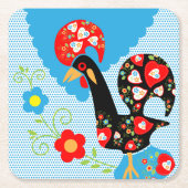 バルセロスのポルトガル人の雄鶏 スクエアペーパーコースター (正面)