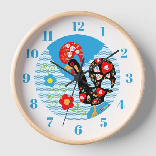 バルセロスのポルトガル人の雄鶏 壁時計 (正面)