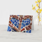 バルセロナからのハートのタイル カード (黄色い花)