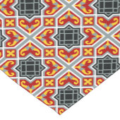 バルセロナのタイルの赤い八角形パターン ショートテーブルランナー (コーナー)