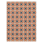 バルセロナのタイルの赤い八角形パターン テーブルクロス (正面)