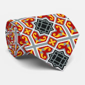 バルセロナのタイルの赤い八角形パターン ネクタイ (ロール)