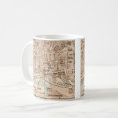 バルセロナのビンテージ地図  コーヒーマグカップ (正面左)