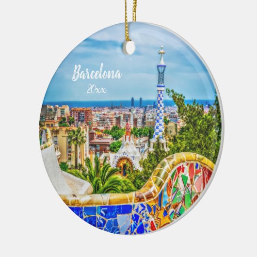 バルセロナのユニークな写真の近代美術 セラミックオーナメント (左)