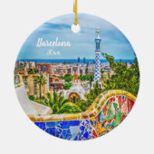 バルセロナのユニークな写真の近代美術 セラミックオーナメント (裏面)