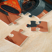 バルセロナのヴィンテージレーシングカー ジグソーパズル (側面)