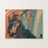 バルセロナのヴィンテージレーシングカー ジグソーパズル (横)