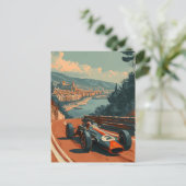 バルセロナのヴィンテージレーシングカー ポストカード (スタンド正面)