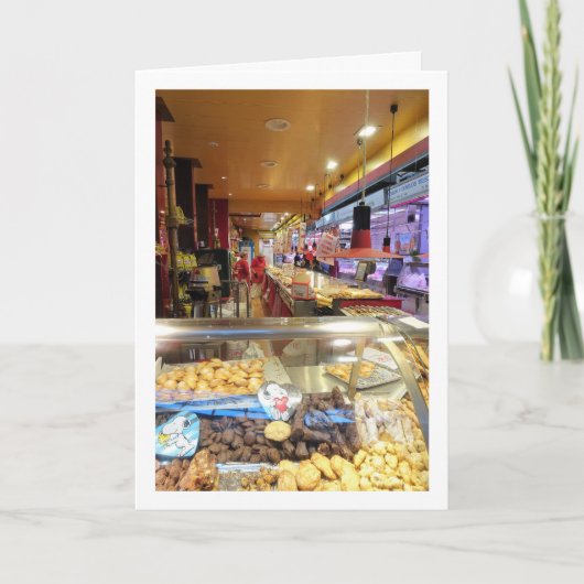 バルセロナの中央市場での菓子店 カード (正面)