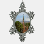 バルセロナの公園Guell スノーフレークピューターオーナメント (左)