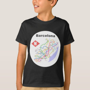バルセロナの地下鉄の地図のワイシャツ Tシャツ