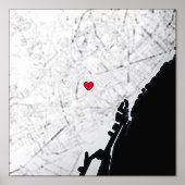 バルセロナの地図,スペインのモダンクエレガントラス・ギフト 箔ポスター (正面)