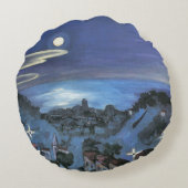 バルセロナの夜景（1924） by Walter Gramatte ラウンドクッション (裏面)