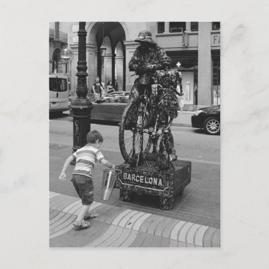 バルセロナの少年 ポストカード (正面)