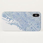 バルセロナの水彩画の地図 Case-Mate iPhoneケース (裏面(横))