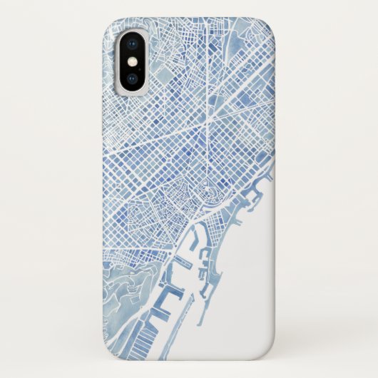 バルセロナの水彩画の地図 Case-Mate iPhoneケース (裏面)