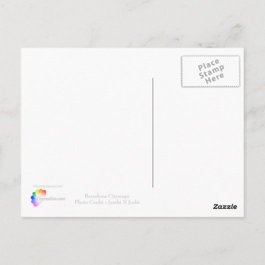 バルセロナの街並 ポストカード (裏面)