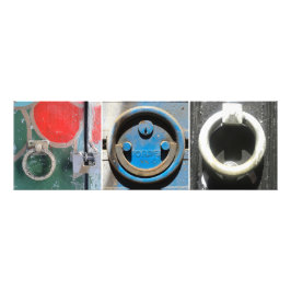 バルセロナの迷路にあるドア・ノッカー フォトプリント           