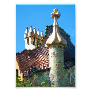 バルセロナのGaudiの建築の詳細 フォトプリント