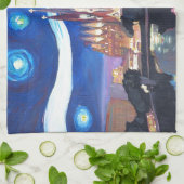 バルセロナのSagrada Familiaの星明かりの夜 キッチンタオル (折り畳み)