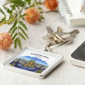 バルセロナイラストレーション名前をカスタムするキーチェーン キーホルダー (側面)