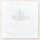 バルセロナインアティーカップ – サグラダファミリアスカイライン ガラスコースター (裏面)