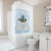 バルセロナインアティーカップ – サグラダファミリアスカイライン シャワーカーテン (インサイチュ)