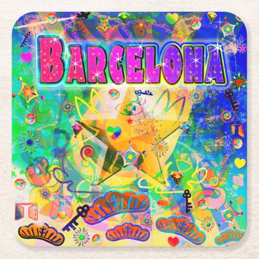 バルセロナエポックアワーコースター スクエアペーパーコースター (正面)