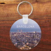 バルセロナカタロニアサンセットスカイラインスペインシティスケープ キーホルダー (正面)