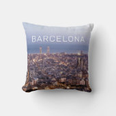 バルセロナカタロニアサンセットスカイラインスペインシティスケープ クッション (正面)