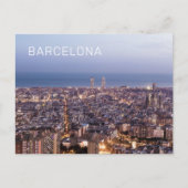 バルセロナカタロニアサンセットスカイラインスペインシティスケープ シーズンポストカード (正面)