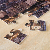 バルセロナカタロニアサンセットスカイラインスペインシティスケープ ジグソーパズル (側面)