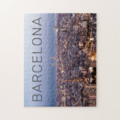 バルセロナカタロニアサンセットスカイラインスペインシティスケープ ジグソーパズル (縦)