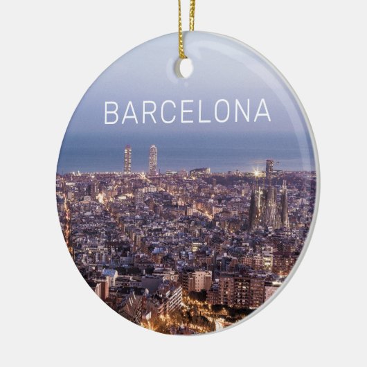 バルセロナカタロニアサンセットスカイラインスペインシティスケープ セラミックオーナメント (左)