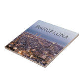 バルセロナカタロニアサンセットスカイラインスペインシティスケープ タイル (側面)