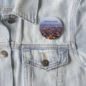 バルセロナカタロニアサンセットスカイラインスペインシティスケープ 缶バッジ (インサイチュ)