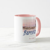 バルセロナカタロニアサンセットスカイラインスペインヴィンテージ マグカップ (正面右)