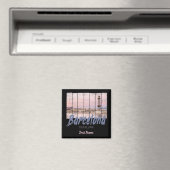 バルセロナカタロニアサンセットスカイラインスペインヴィンテージ マグネット (インサイチュ (食洗機))