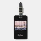 バルセロナカタロニアサンセットスカイラインスペインヴィンテージ ラゲッジタグ (正面縦)